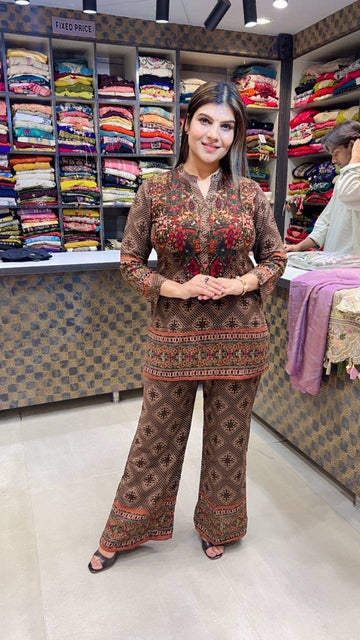 Brown Ethnic Printed Co - Ord Set - Chhorii Fashion