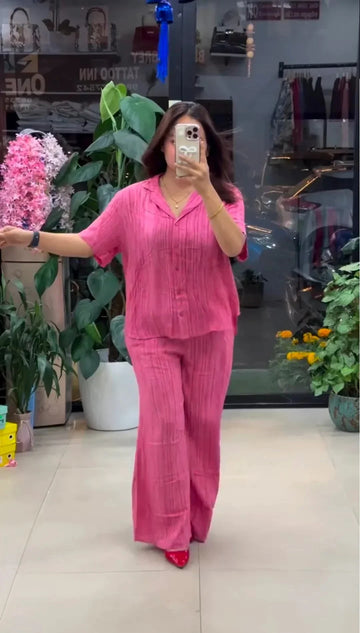 Designer Pure Linen Co - ord Set - Chhorii Fashion