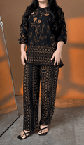 Premium Black Printed Rayon Co - Ord Set - Chhorii Fashion