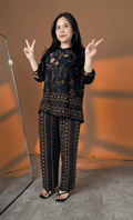 Premium Black Printed Rayon Co - Ord Set - Chhorii Fashion