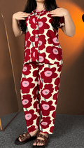 Premium Red Printed Rayon Co - Ord Set - Chhorii Fashion